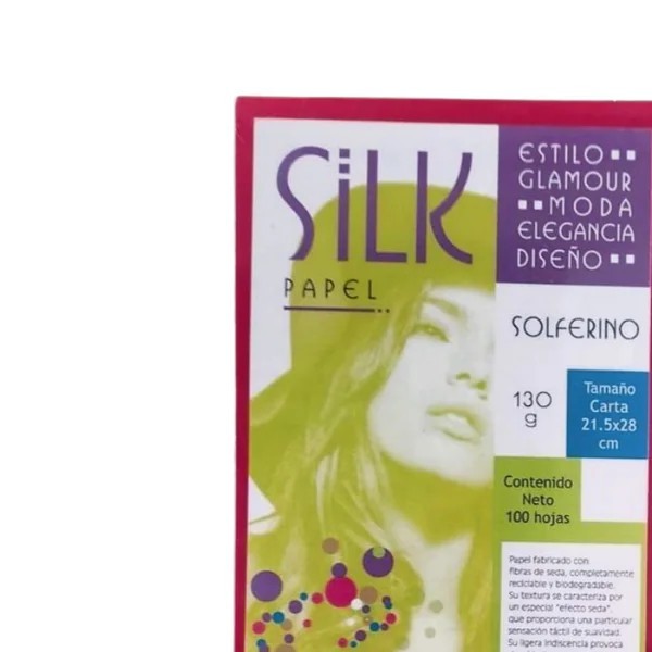 PAPEL SILK CTA. 130G. 1C. SOLFERINO PAQ.C100H.